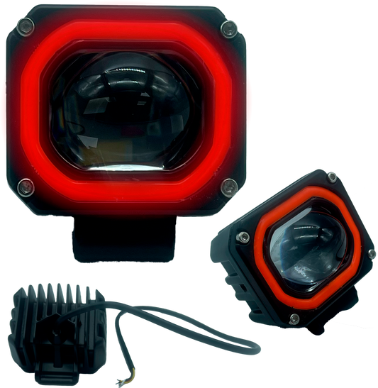 Faro de Led Moto 1 Lupa Fijo con Aro 10-30V cc