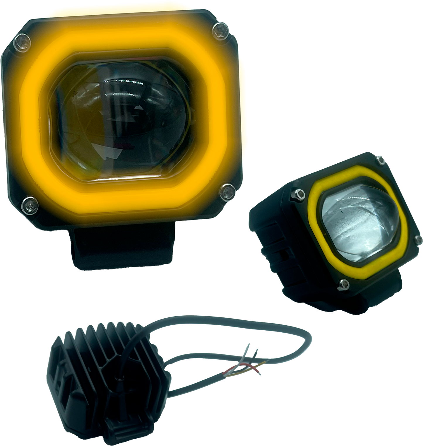 Faro de Led Moto 1 Lupa Fijo con Aro 10-30V cc