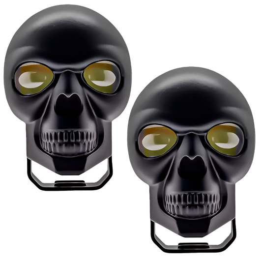Faro Led Moto Calavera con Lupa Fijo+Estrobo Blanco/Ámbar 40W 9/36V cc