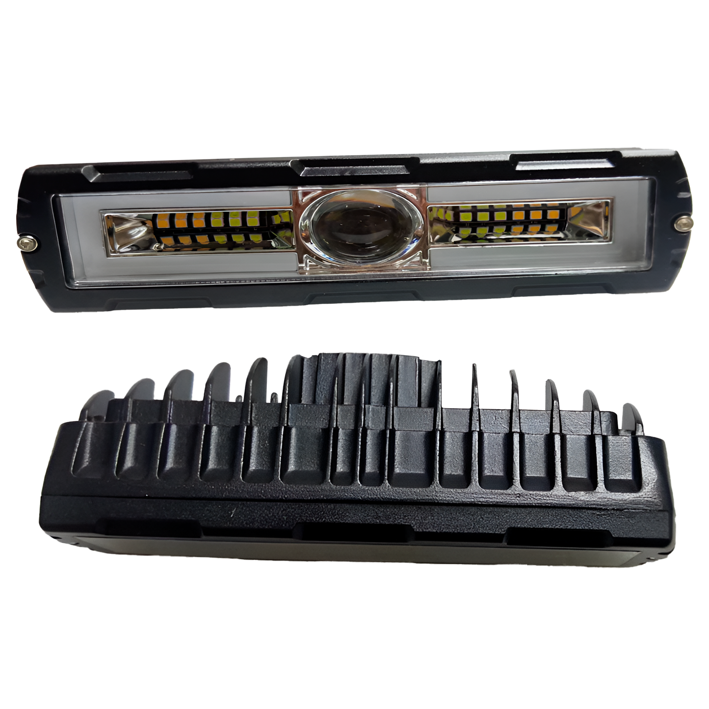 Faro de Led Rectangular 2S 1 Lupa Blanco/Ámbar Fijo 30W 9/36V cc