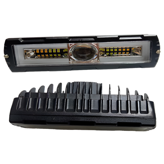 Faro de Led Rectangular 2S 1 Lupa Blanco/Ámbar Fijo 30W 9/36V cc