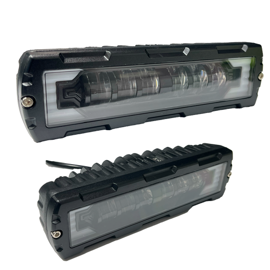 Faro Led Barra 6 Lupas Laterales con Fijo Blanco/Ámbar 10/30V cc