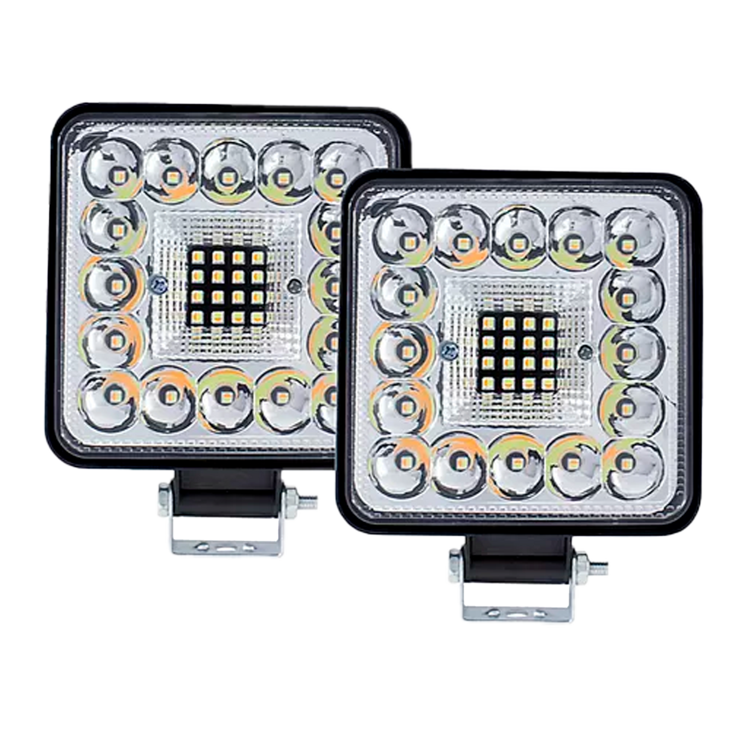 Faro de Led Cuadrado Flor Blanco Fijo/Estrobo 43 LEDS 10/30V cc