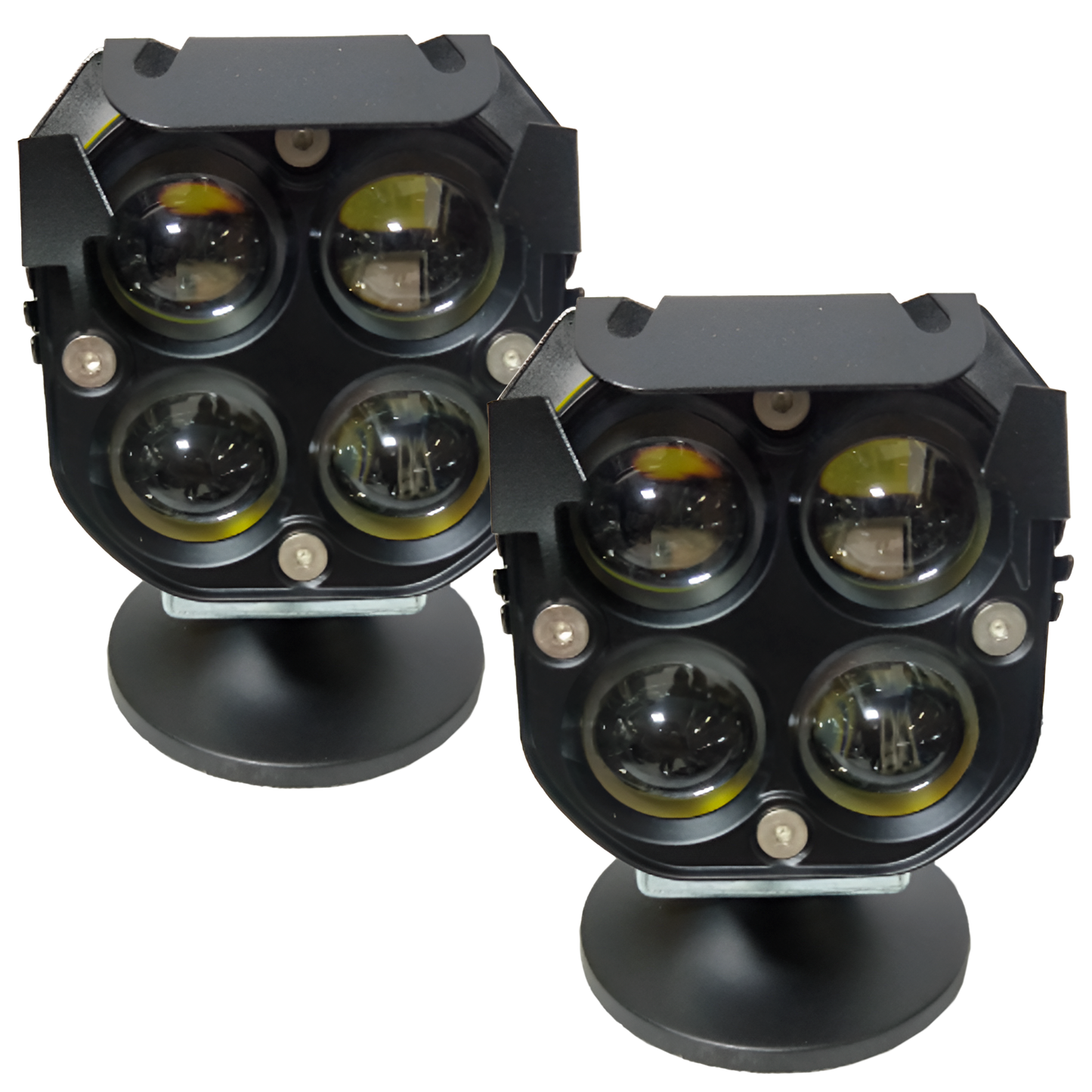 Faro de Led Cuadrado 4 Lupas Fijo+Estrobo Blanco/Ámbar/Azul 40W 10/30V cc