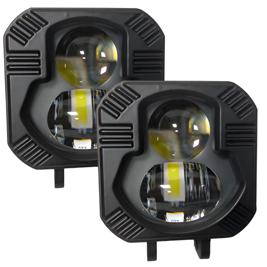 Faro de Led de Moto 24W con 2 Lupas Blanco/Ámbar Fijo 9/36V cc