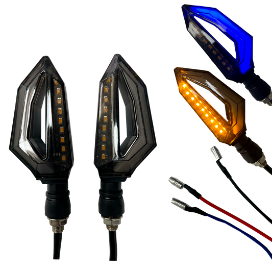 Direccional para Moto LED "Crab" Fijo+Secuencial 12V cc