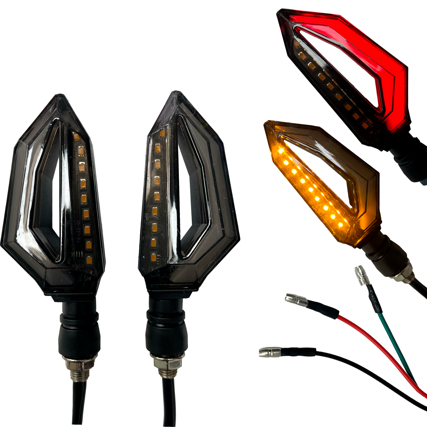 Direccional para Moto LED "Crab" Fijo+Secuencial 12V cc