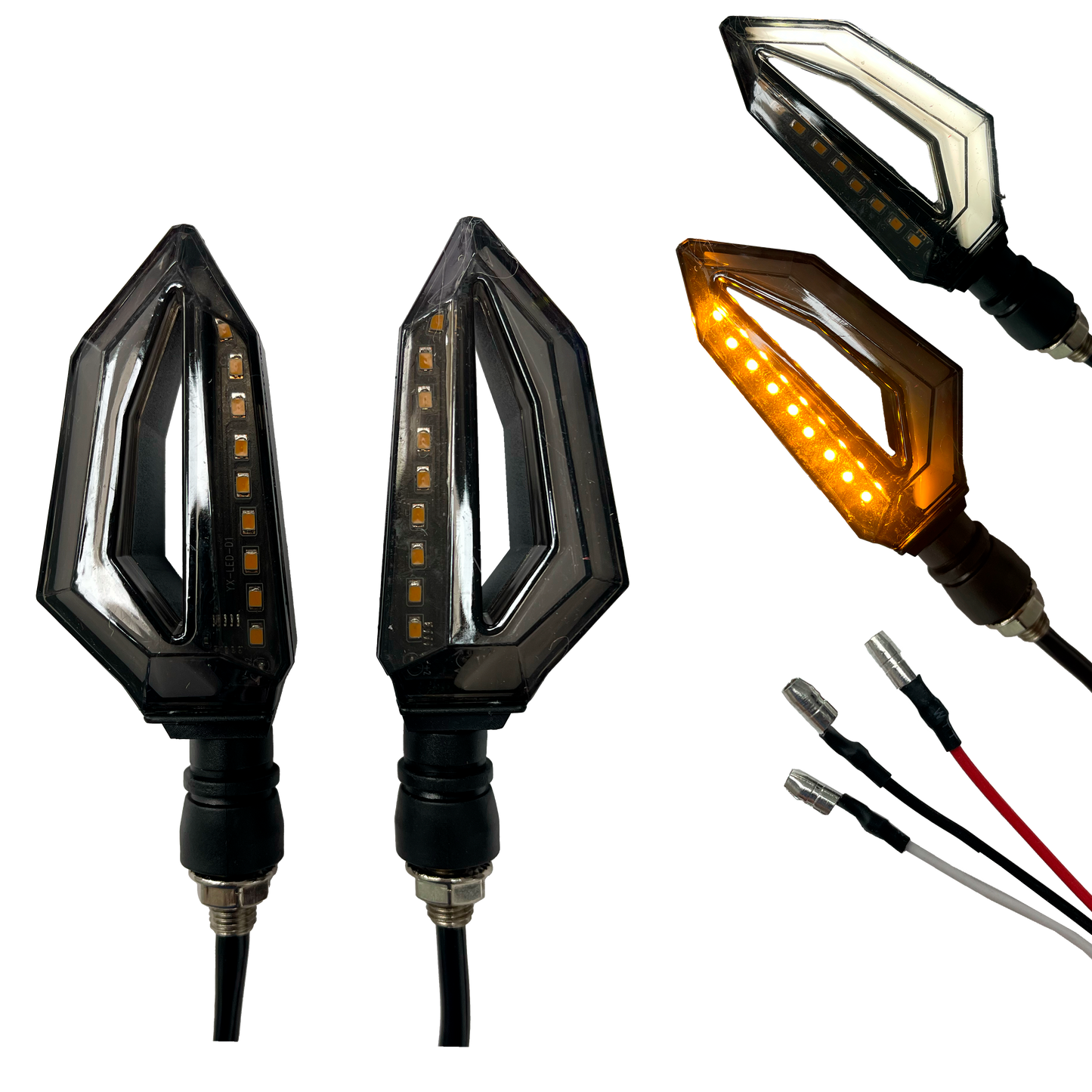 Direccional para Moto LED "Crab" Fijo+Secuencial 12V cc