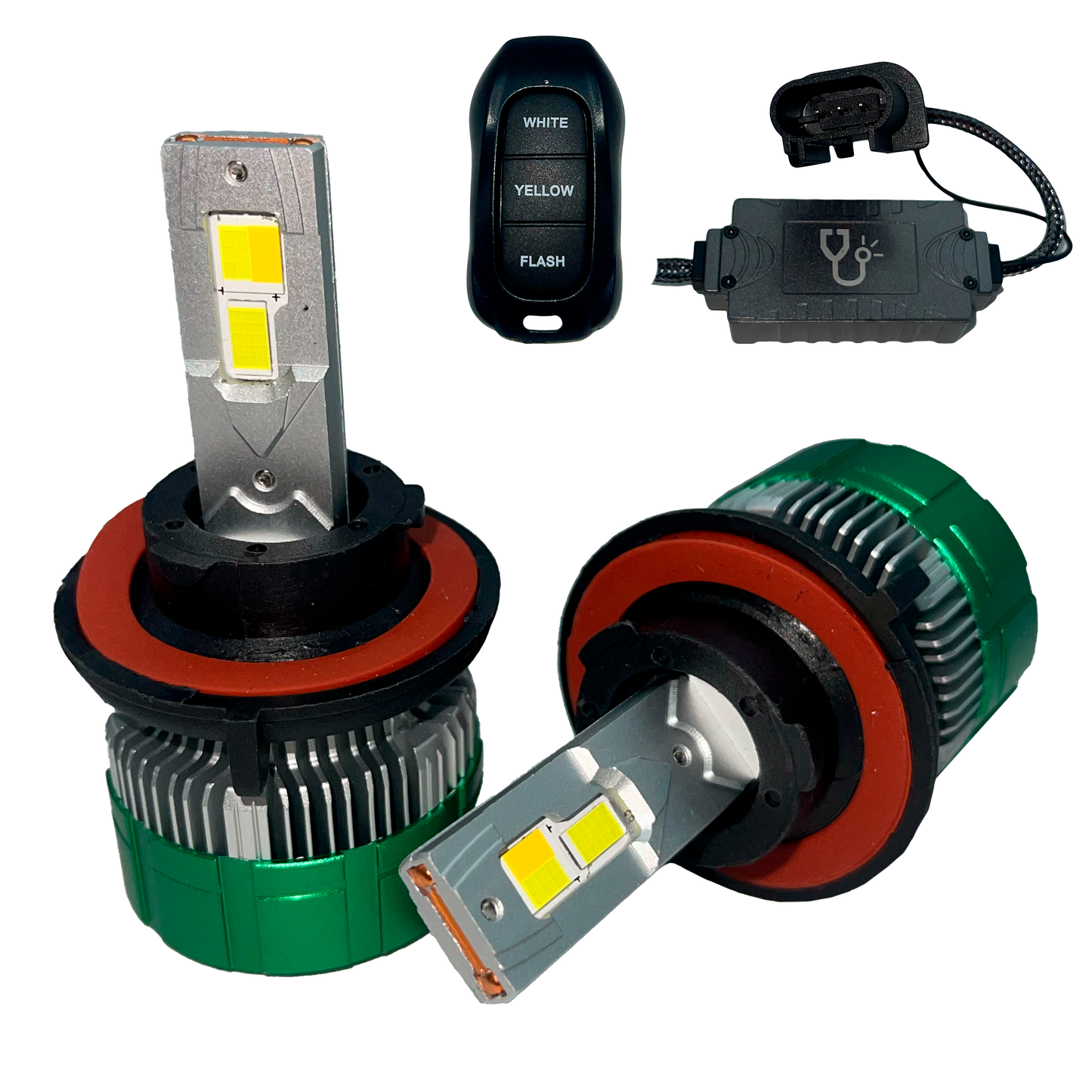 Kit de Focos de LED DR.L14 6000K Estrobo Blanco/Ámbar con Control 12/24V cc