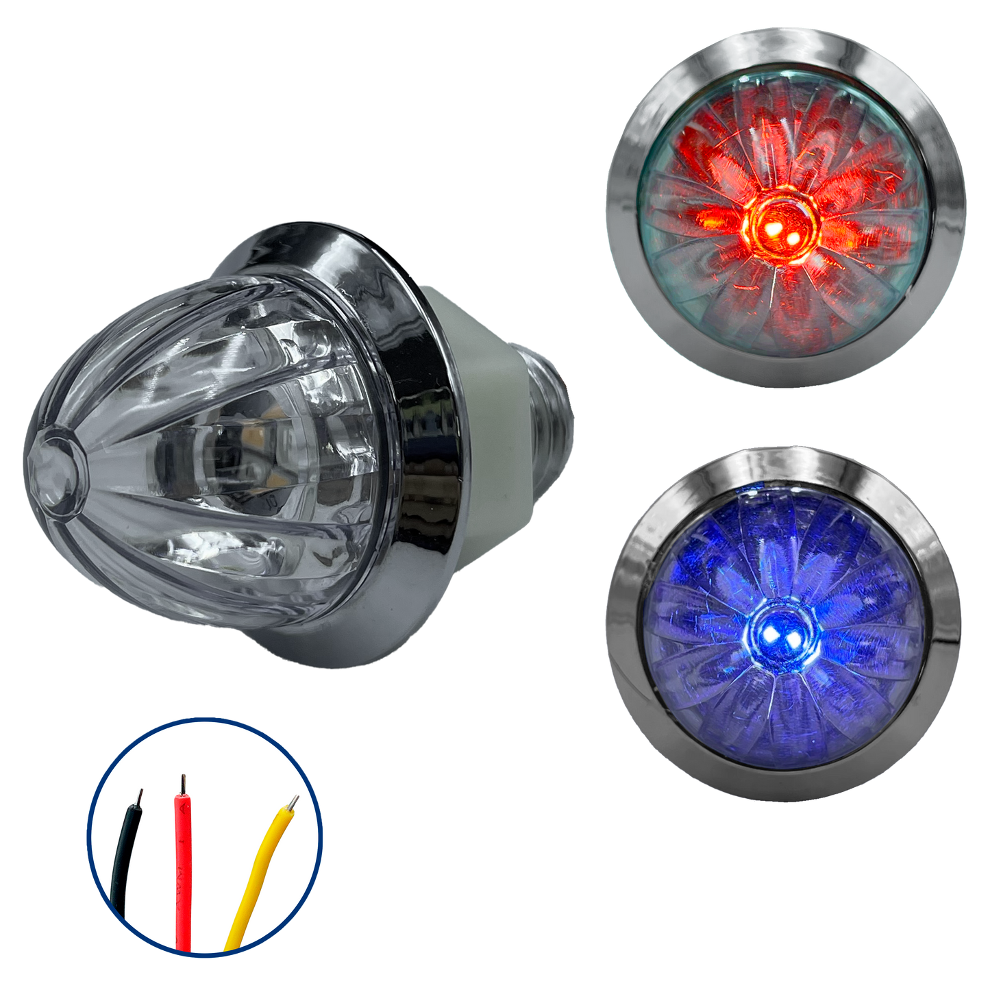 Plafón Led 1" Fijo+Estrobo Dual Color Rojo (12V cc)