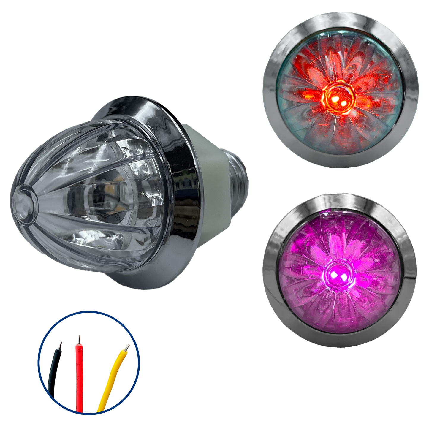 Plafón Led 1" Fijo+Estrobo Dual Color Rojo (12V cc)