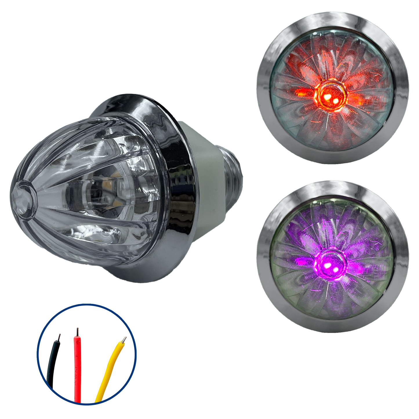 Plafón Led 1" Fijo+Estrobo Dual Color Rojo (12V cc)