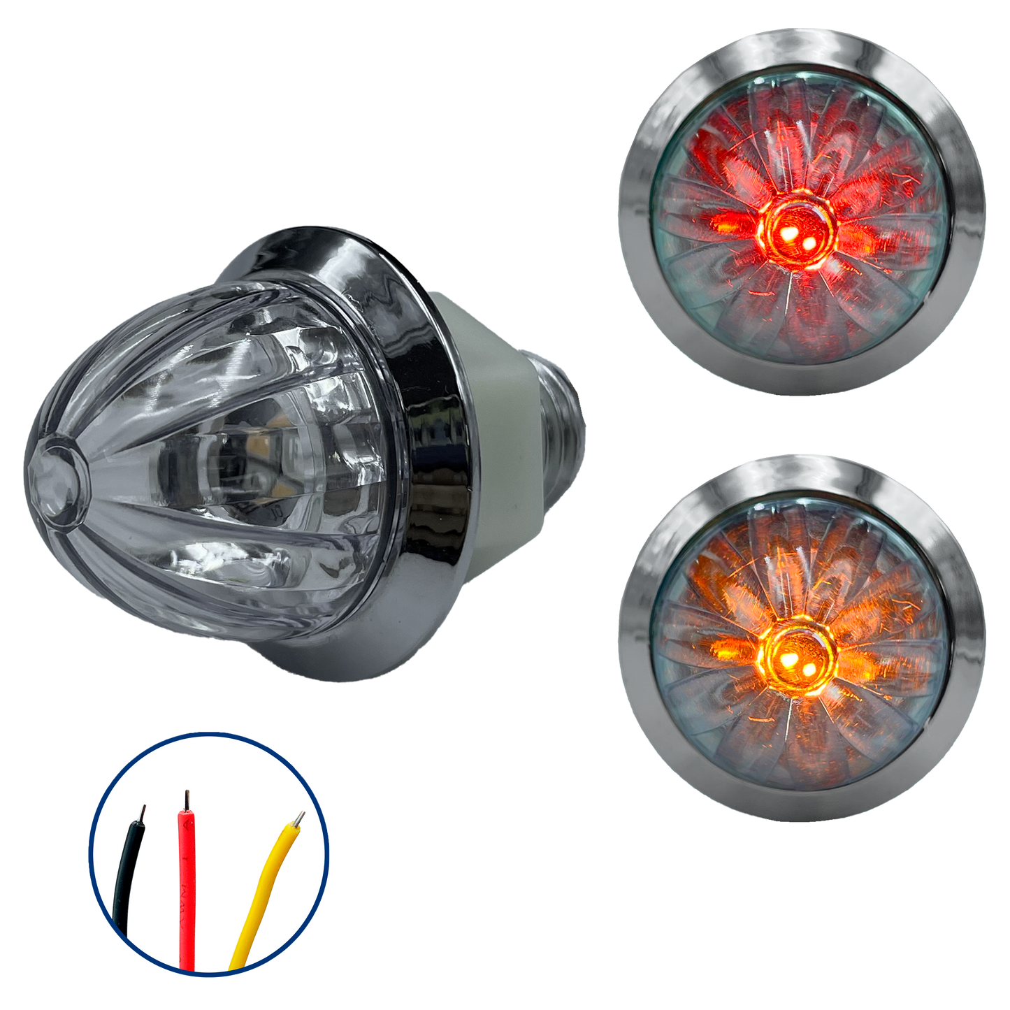 Plafón Led 1" Fijo+Estrobo Dual Color Rojo (12V cc)