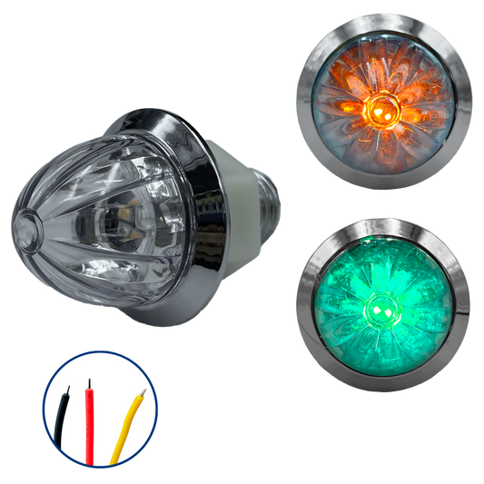 Plafón Led 1" Fijo+Estrobo Dual Color Ámbar (12V cc)