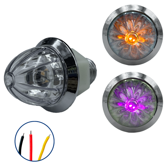 Plafón Led 1" Fijo+Estrobo Dual Color Ámbar (12V cc)