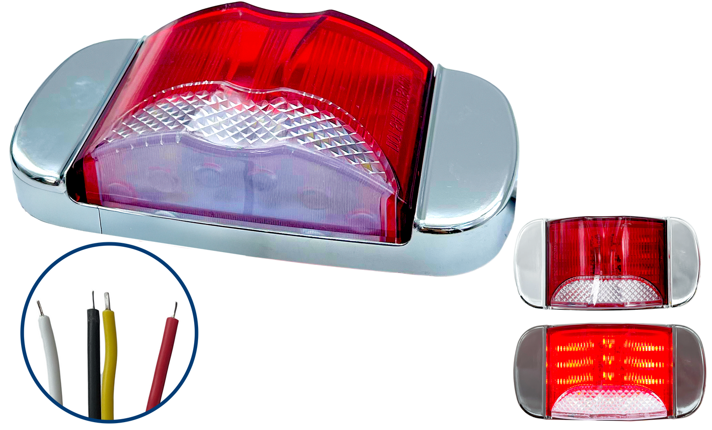 Plafón Gel Delimitadora Estrobo con Bisel Cromado 12/24V cc