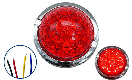 Plafón Led Redondo de 3" Diamante con Brida Cromada 12/24V cc