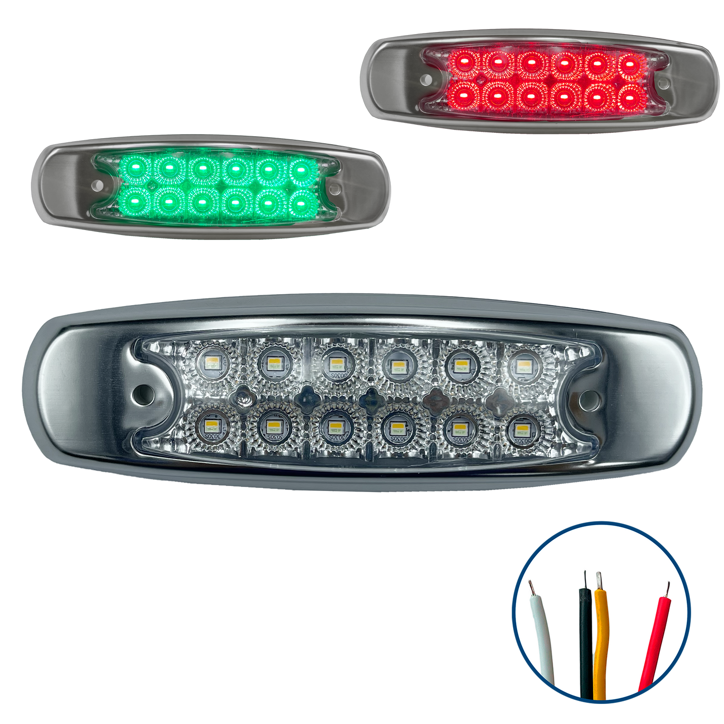 Plafon Led Tipo Peterbilt 12 Leds con Estrobo Dual 12/24V cc Rojo