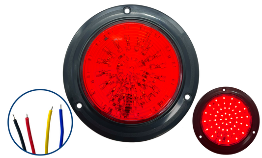 Plafon Led de 4" de 57 LEDS con Brida Negra 12/24 V cc