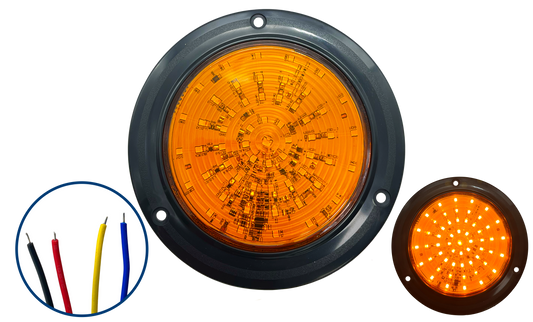 Plafon Led de 4" de 57 LEDS con Brida Negra 12/24 V cc