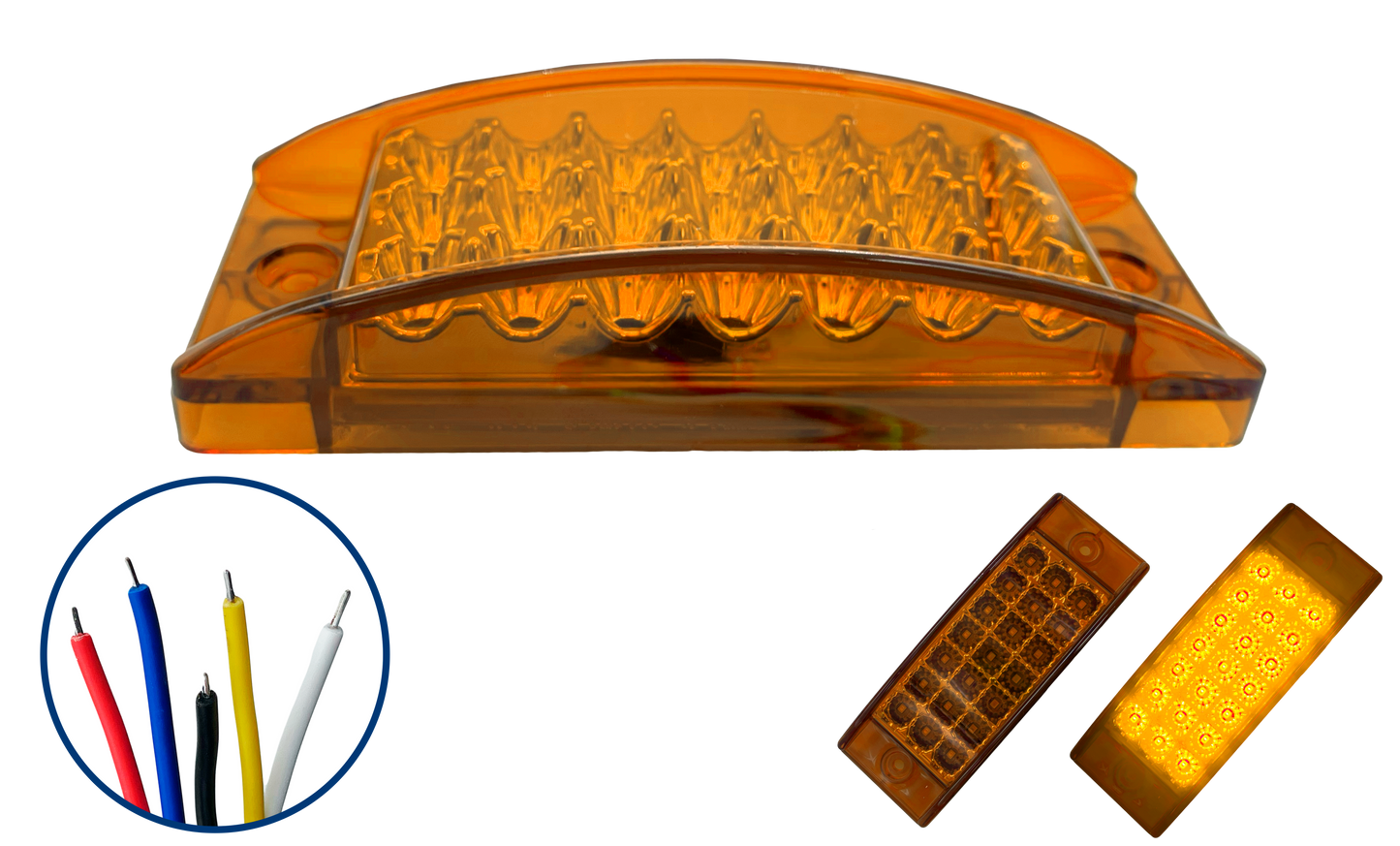 Plafon de Led Rectangular de 21 Leds Color Ambar