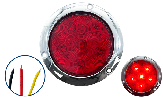 Plafón Led 4" Estrobo con 5 Leds Con Brida Cromada