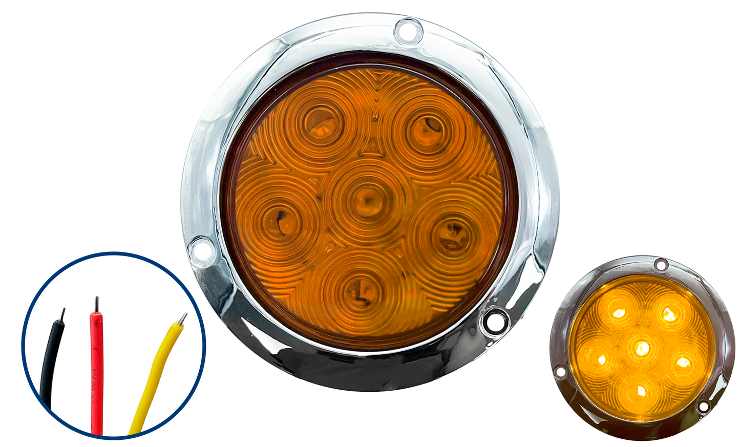 Plafón Led 4" Estrobo con 5 Leds Con Brida Cromada