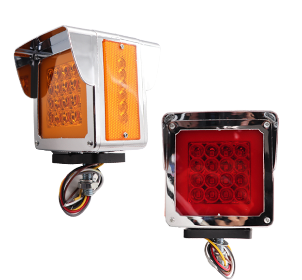 Direccional Led Cuadrada 1 y 2 Tornillo con Visera de Aro Gel