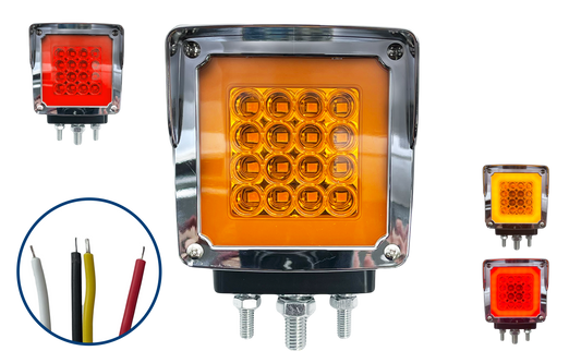 Direccional Led Cuadrada 1 y 2 Tornillo con Visera de Aro Gel