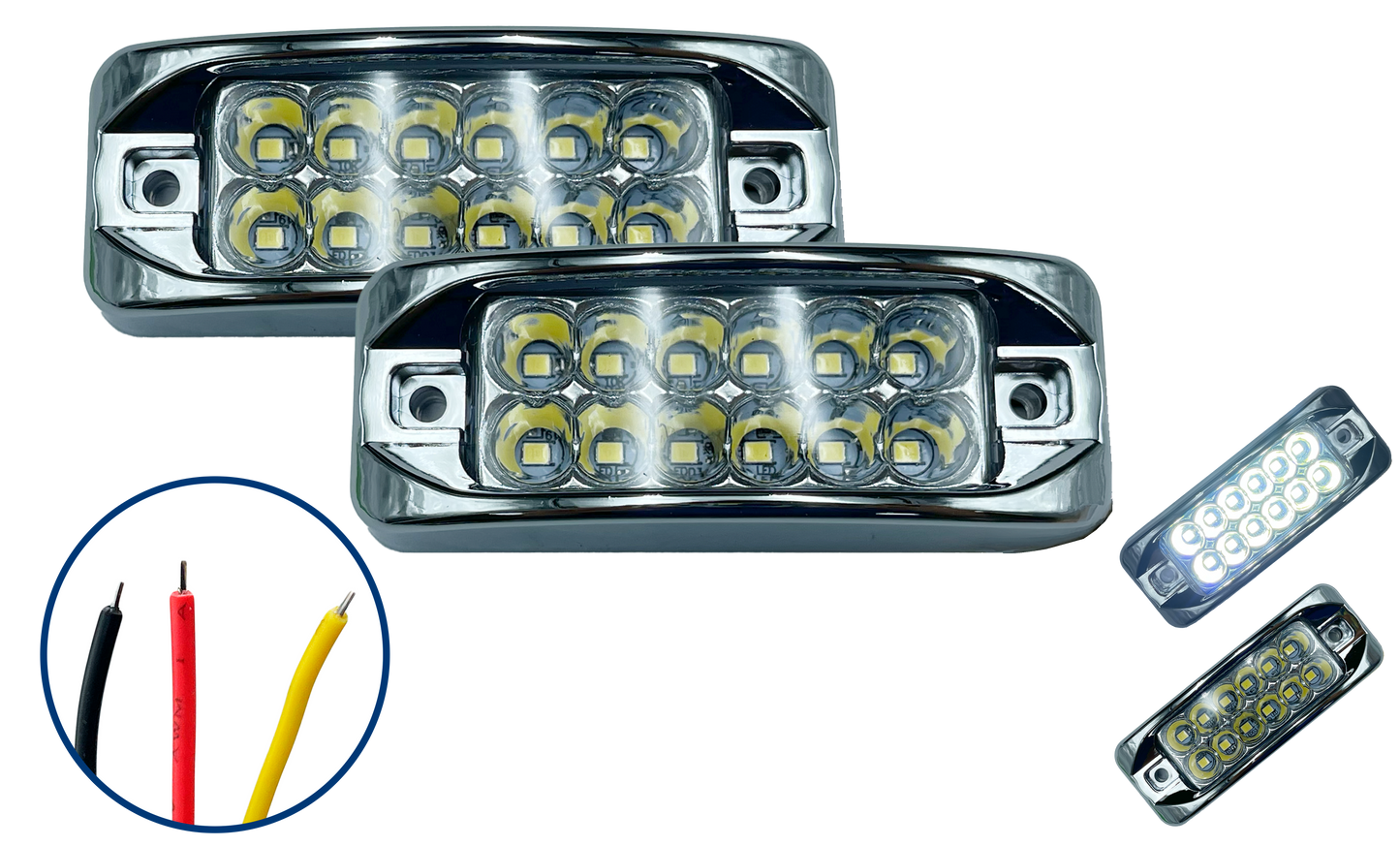 Plafon Led Rectangular de 12 Leds Chico 12/24 V cc