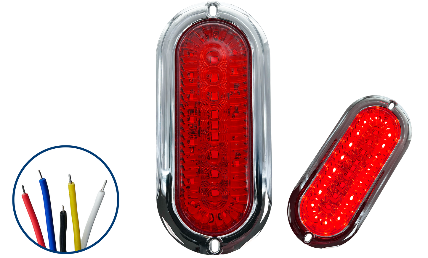 Plafón Led Ovalado Alta/Baja + Estrobo 12V cc