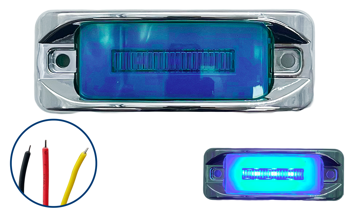 Plafon Led Rectangular con Aro Gel 4 Funciones con Bisel Cromado 12/24 V cc