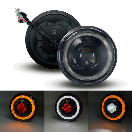 Unidad Redonda Led 4000 1 Lupa Doble Aro Cob Alta/Baja