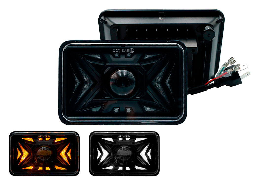 Unidad Cuadrada de Led 4656 Con 1 Lupa Diseño de Flechas
