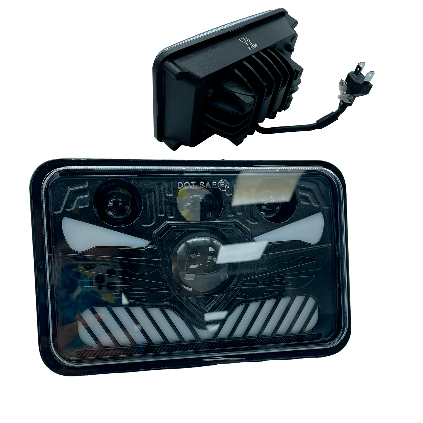 Unidad Cuadrada Led 4656 4 Lupas con Blanco/Ámbar Alta/Baja 9/36V cc