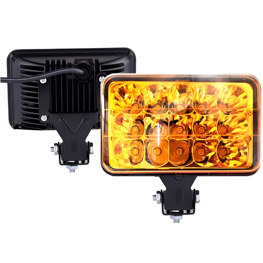 Unidad Cuadrada LED 4656 Mica Ámbar 15 LEDS con Base