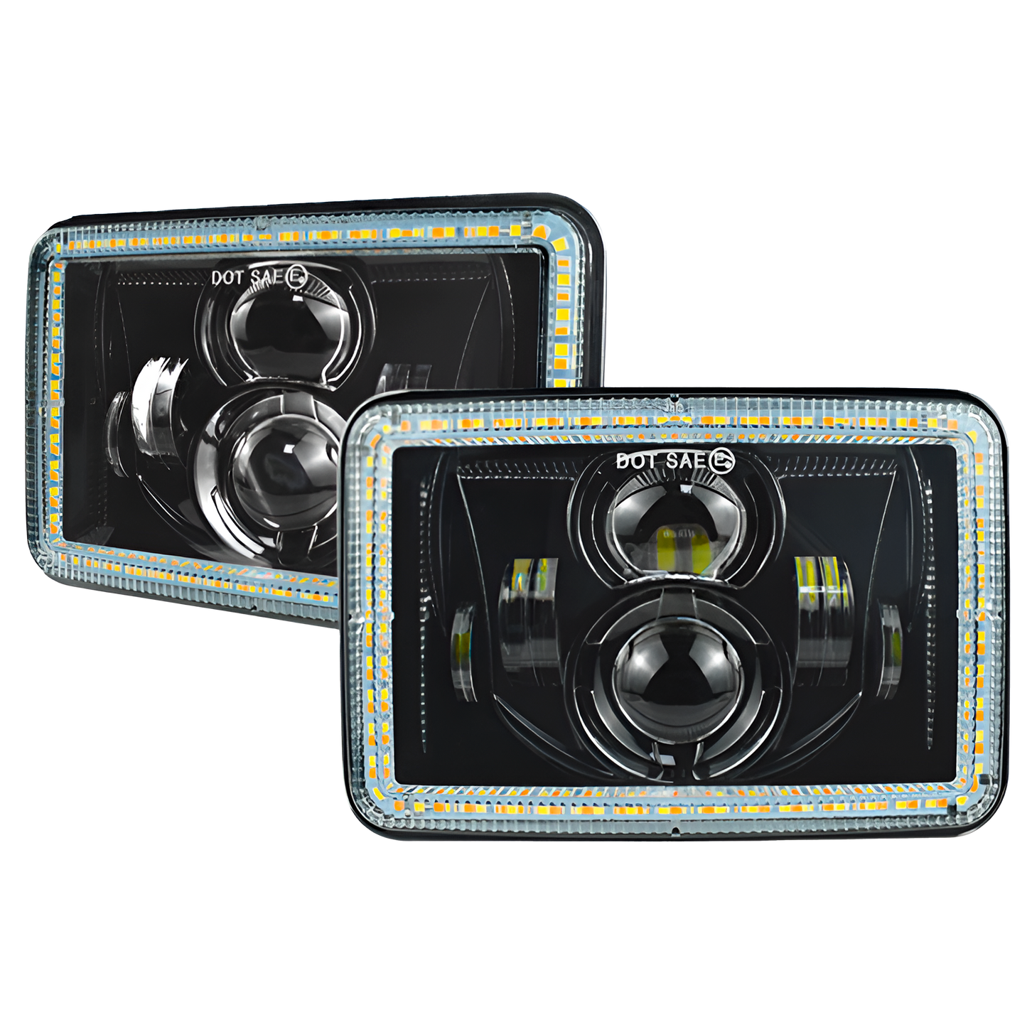 Unidad Cuadrada Led 4656 Halo Aro con Direccional 6 Lupas