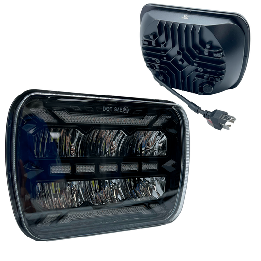 Unidad Cuadrada Led 6054 Líneas con Reflejante Blanco/Ámbar 9/36V cc