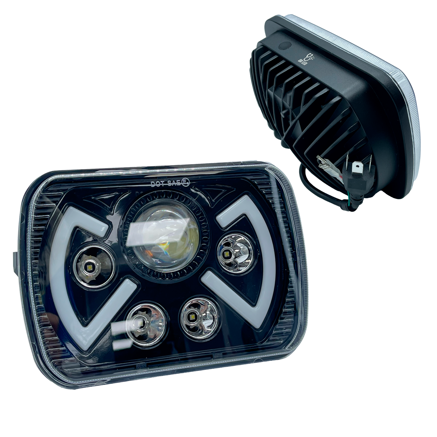 Unidad Cuadrada Led 6054 Angel (Estrella) Alta/Baja Blanco/Ámbar 9/36V cc