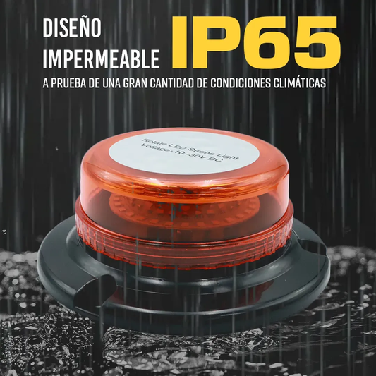 Torreta Redonda 12 Led's Ámbar Con Imán