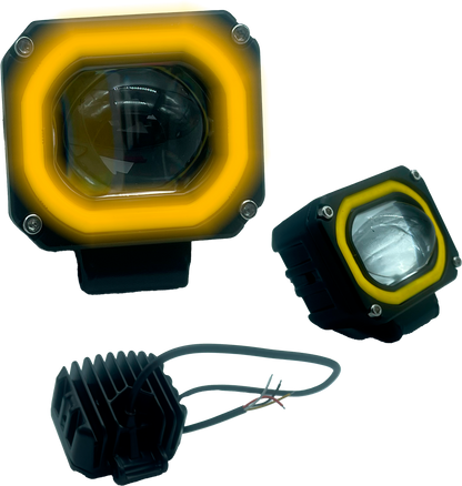 Faro de Led Moto 1 Lupa Fijo con Aro 10-30V cc