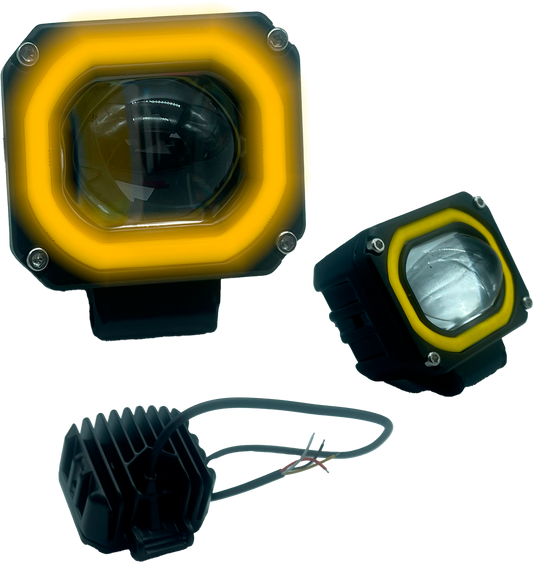 Faro de Led Moto 1 Lupa Fijo con Aro 10-30V cc