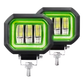 Faro de Led Cuadrado 3 Lupas Fijo+Estrobo Aro Gel 12/24V cc 30W