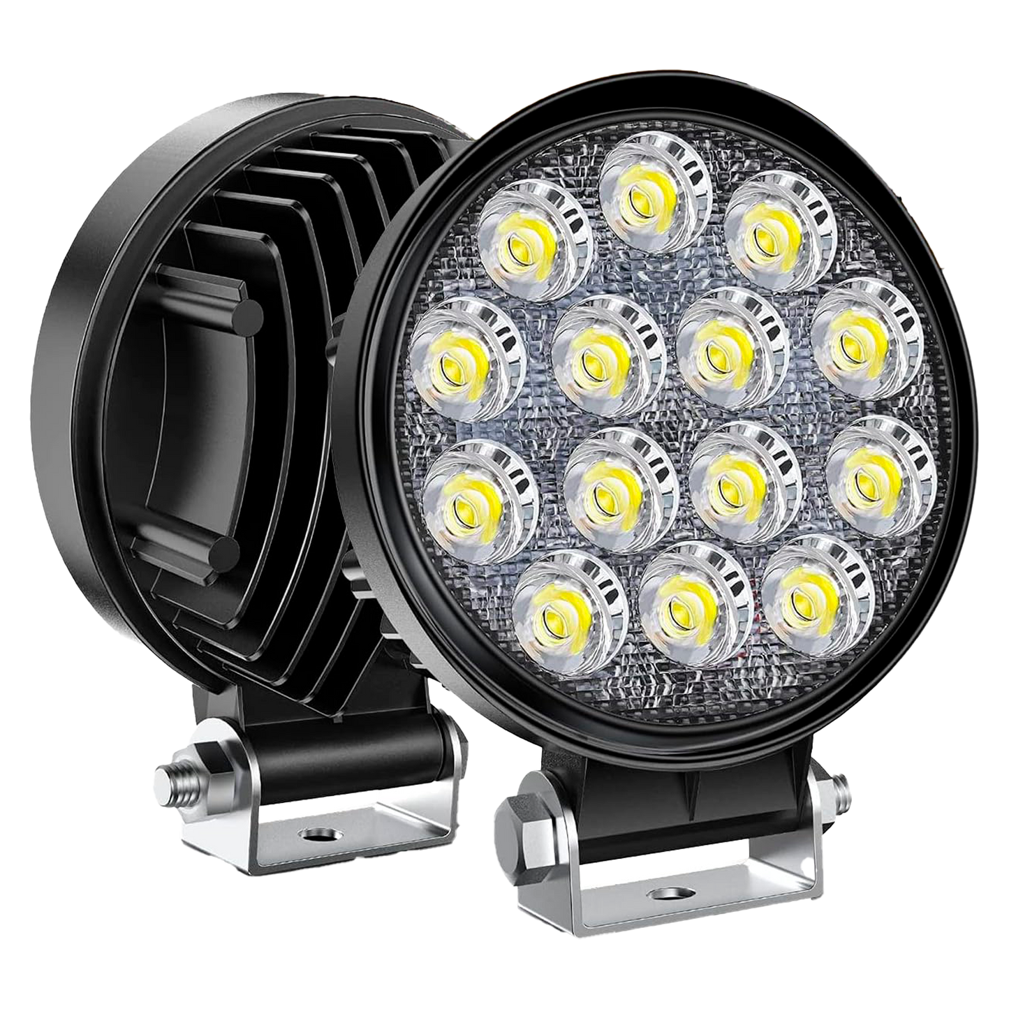 Faro de Led Redondo 42W 14 LEDS Fijo+Estrobo 10/30V cc