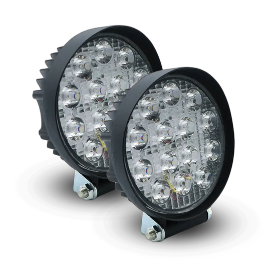 Faro de Led Redondo 42W 14 LEDS Fijo+Estrobo 10/30V cc