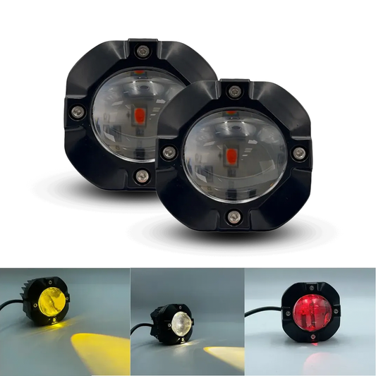 Faro de Led 1 Lupa Fijo+Estrobo Blanco/Ámbar/Rojo 10/30V cc