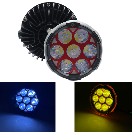 Faro de Led Redondo 7 LEDS Con Conector 10-30 V cc