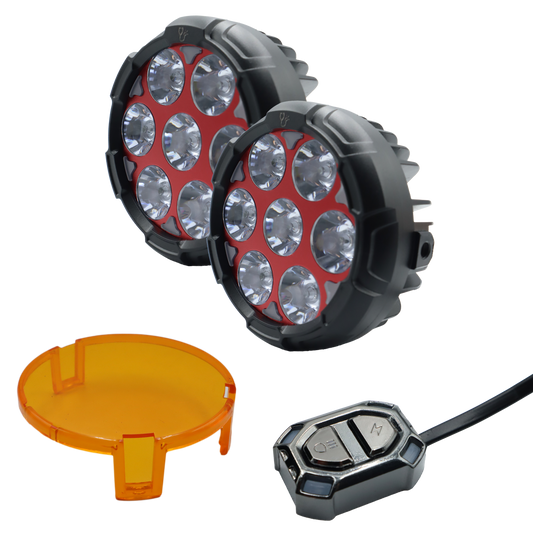 Faro de Led Redondo 7 LEDS Con Conector 10-30 V cc