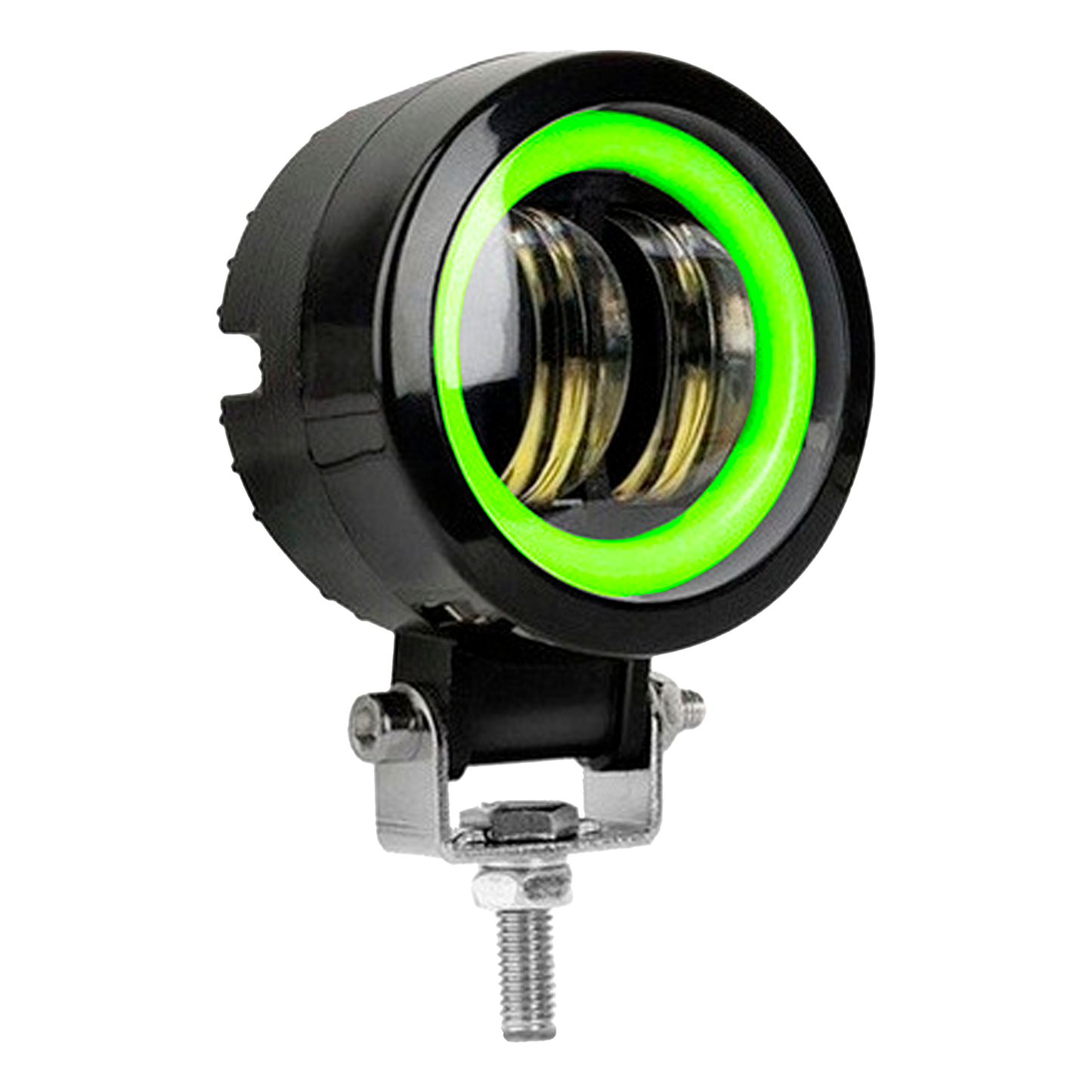 Faro de Led Redondo 2 Lupas 30W Lente Halo Aro Fijo + Estrobo