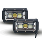Faro de LED Dually Rectangular 2S 1 Lupa Fijo Blanco /Ámbar 60W 10/30V cc